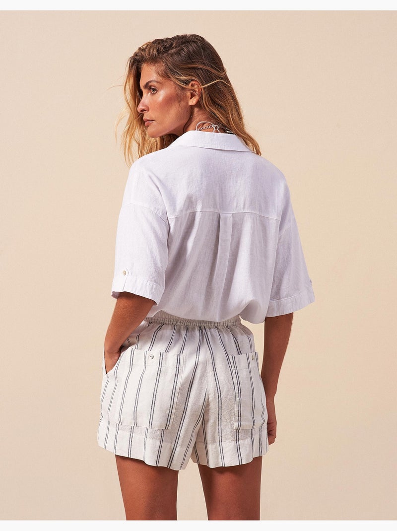 Pantalones cortos de lino, MO Fashion Crudo - Kiabi