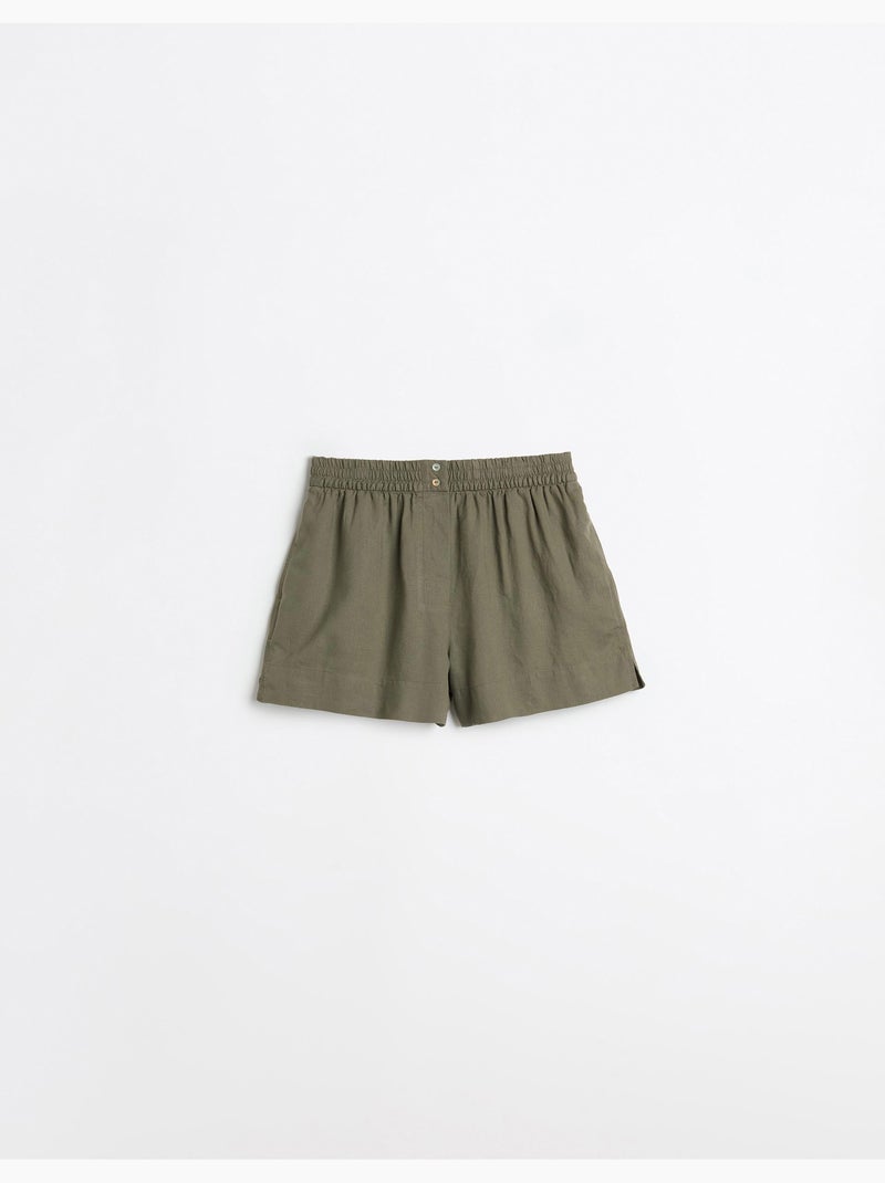 Pantalones cortos de lino, MO Fashion Verde - Kiabi