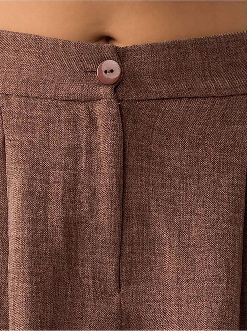 Pantalones cortos de lyocell suave al tacto y cintura alta plisados hiccup - Kiabi
