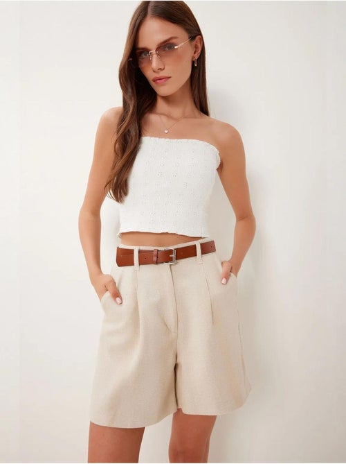 Pantalones cortos de pierna ancha con cinturón y cintura alta de estambul istanbul - Kiabi Pantalones cortos de pierna ancha con cinturón y cintura alta de estambul istanbul - Kiabi