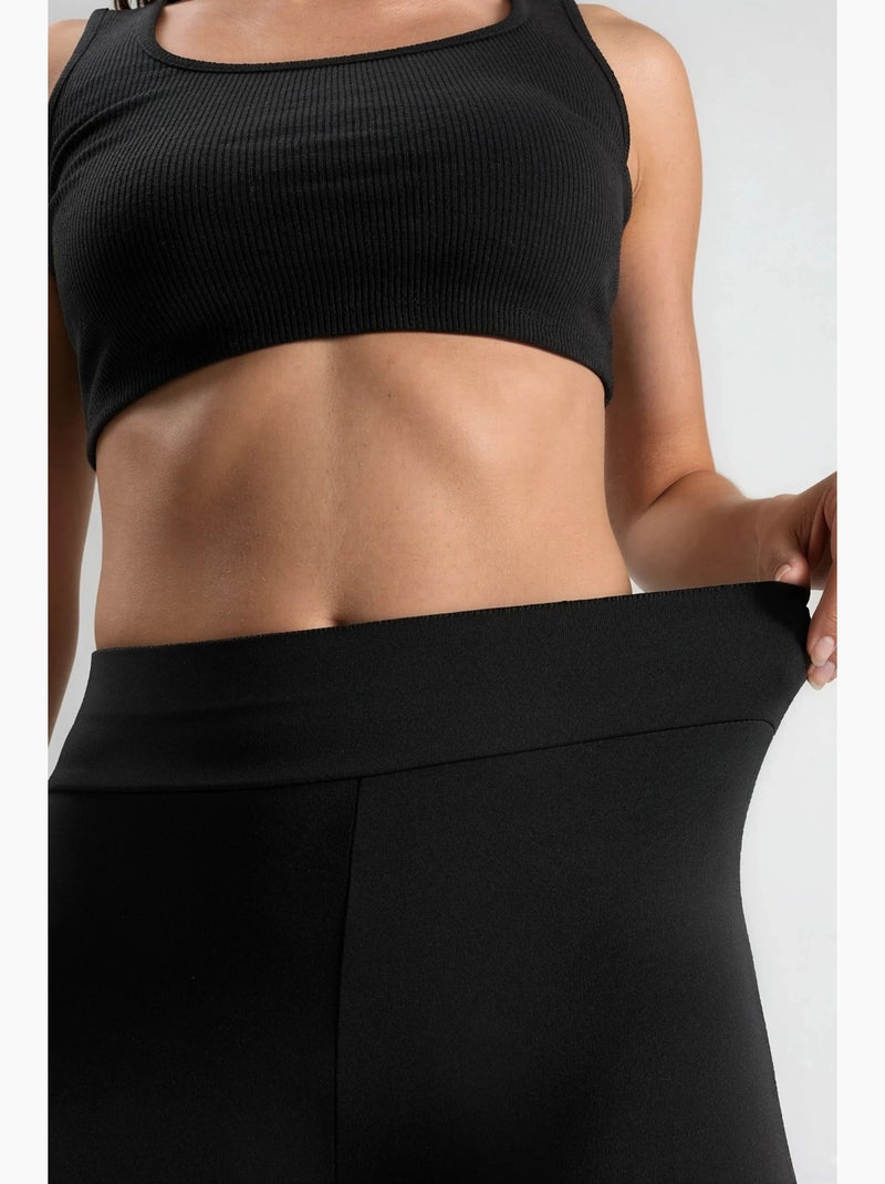 Pantalones cortos de punto ajustados de cintura media hiccup Negro - Kiabi