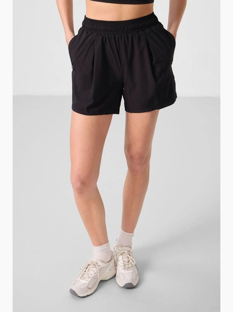 Pantalones cortos de punto de talle alto tommy Negro - Kiabi