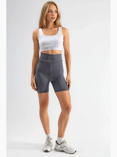 Pantalones cortos de punto lisos ajustados de cintura alta hiccup - Kiabi
