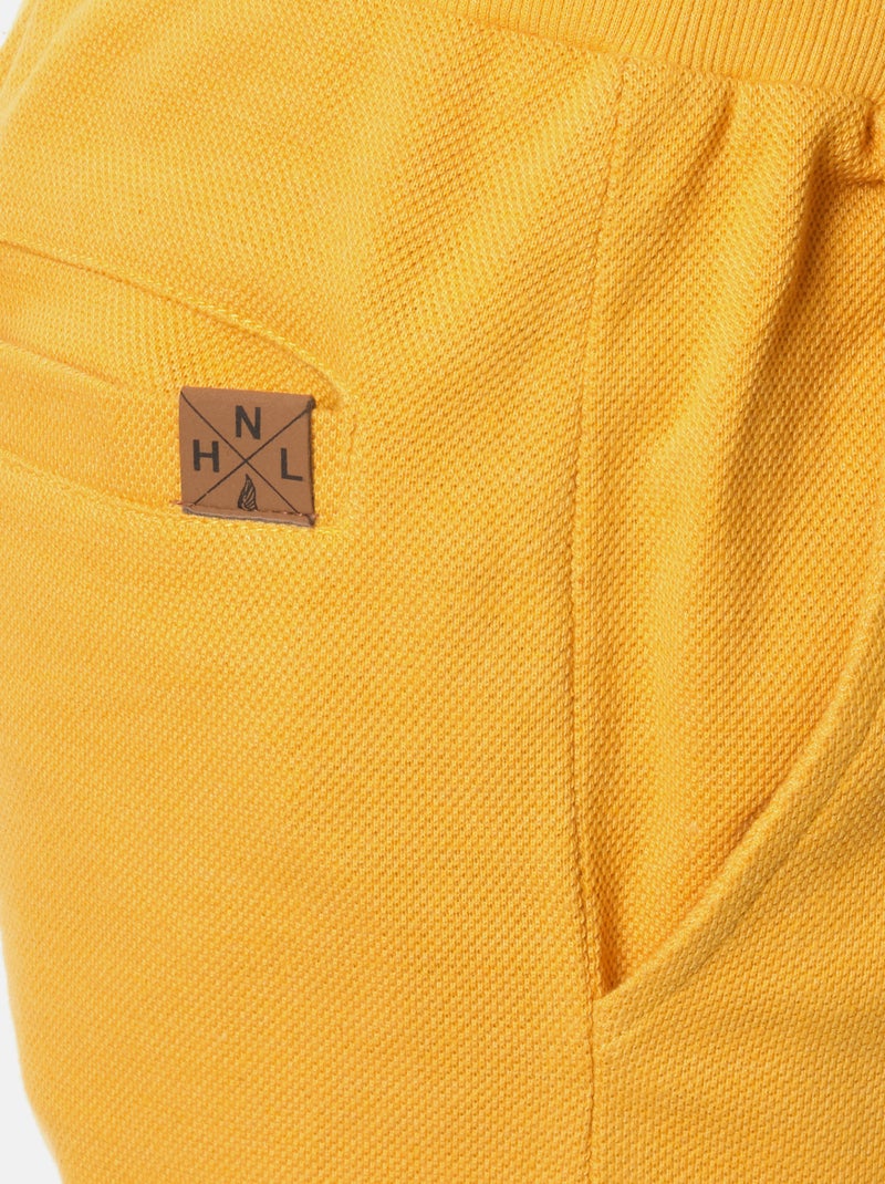 Pantalones cortos de punto piqué Amarillo mostaza - Kiabi