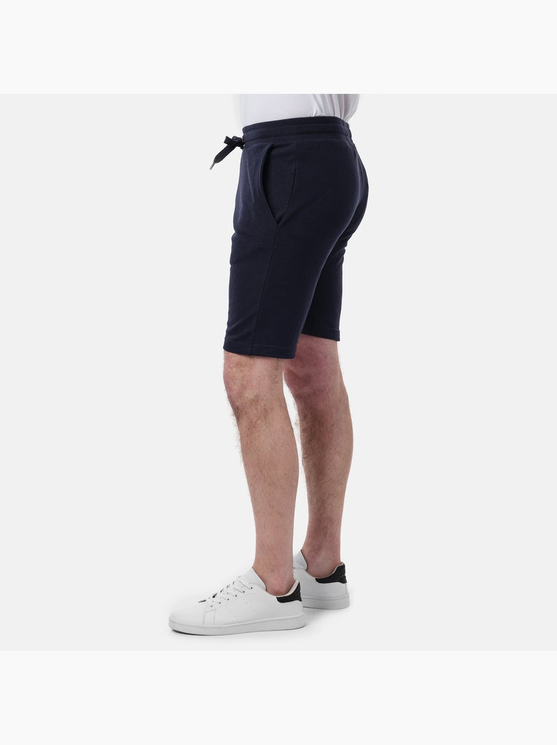 Pantalones cortos de punto piqué Azul marino - Kiabi