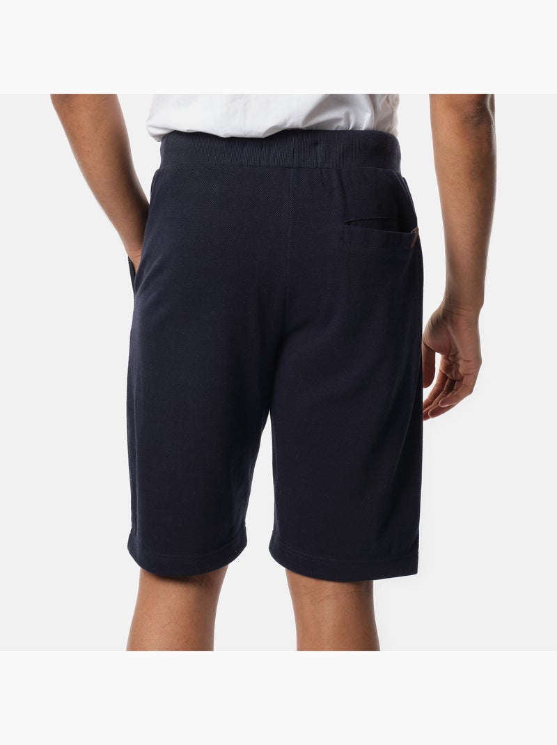 Pantalones cortos de punto piqué Azul marino - Kiabi