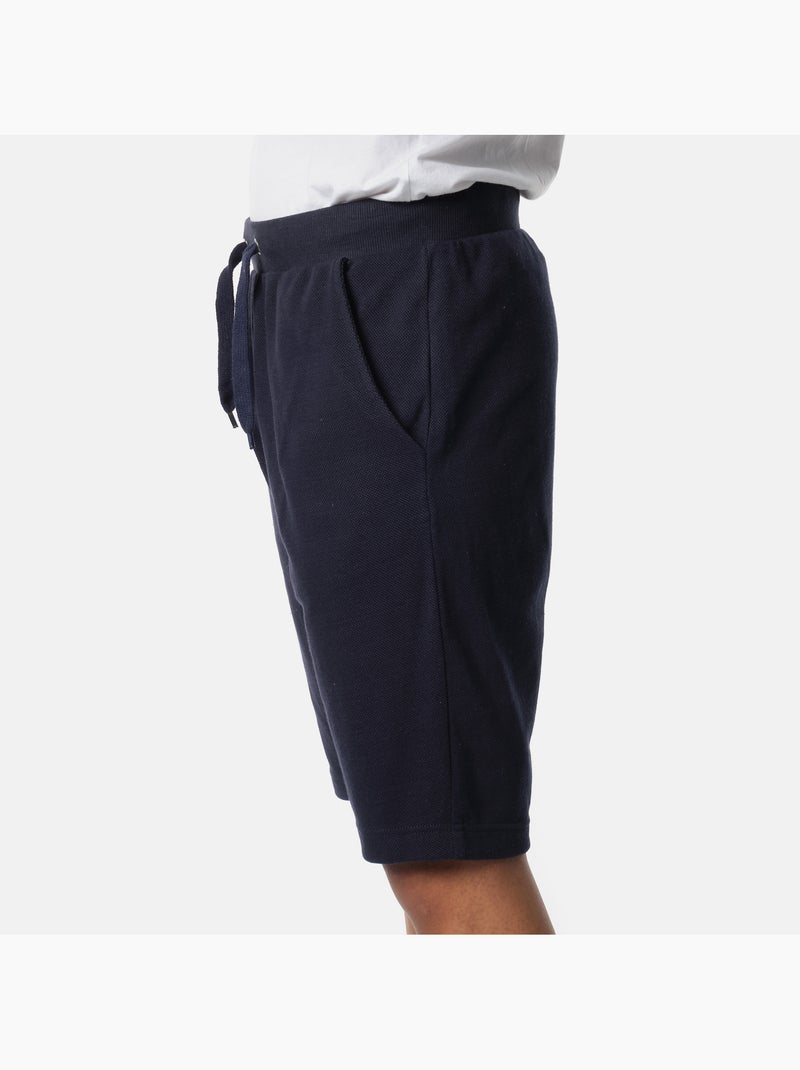 Pantalones cortos de punto piqué Azul marino - Kiabi
