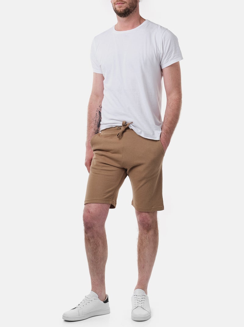 Pantalones cortos de punto piqué Marrón - Kiabi