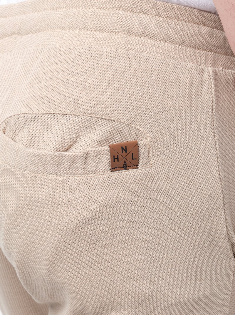 Pantalones cortos de punto piqué Taupe - Kiabi