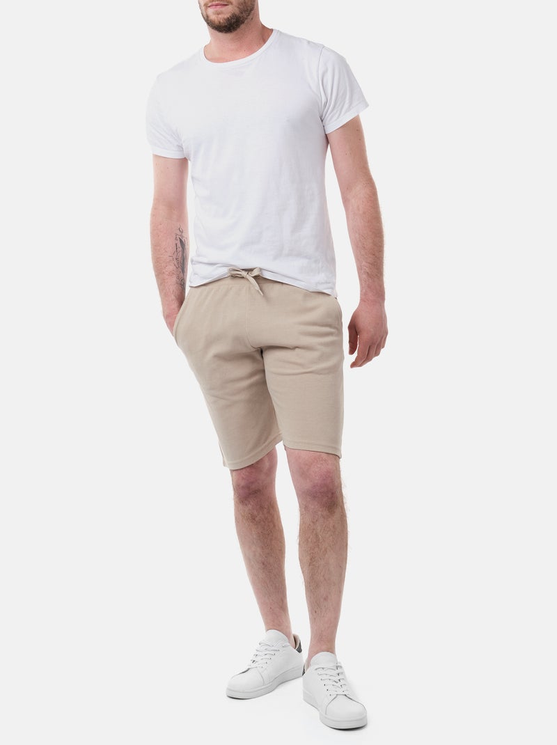 Pantalones cortos de punto piqué Taupe - Kiabi