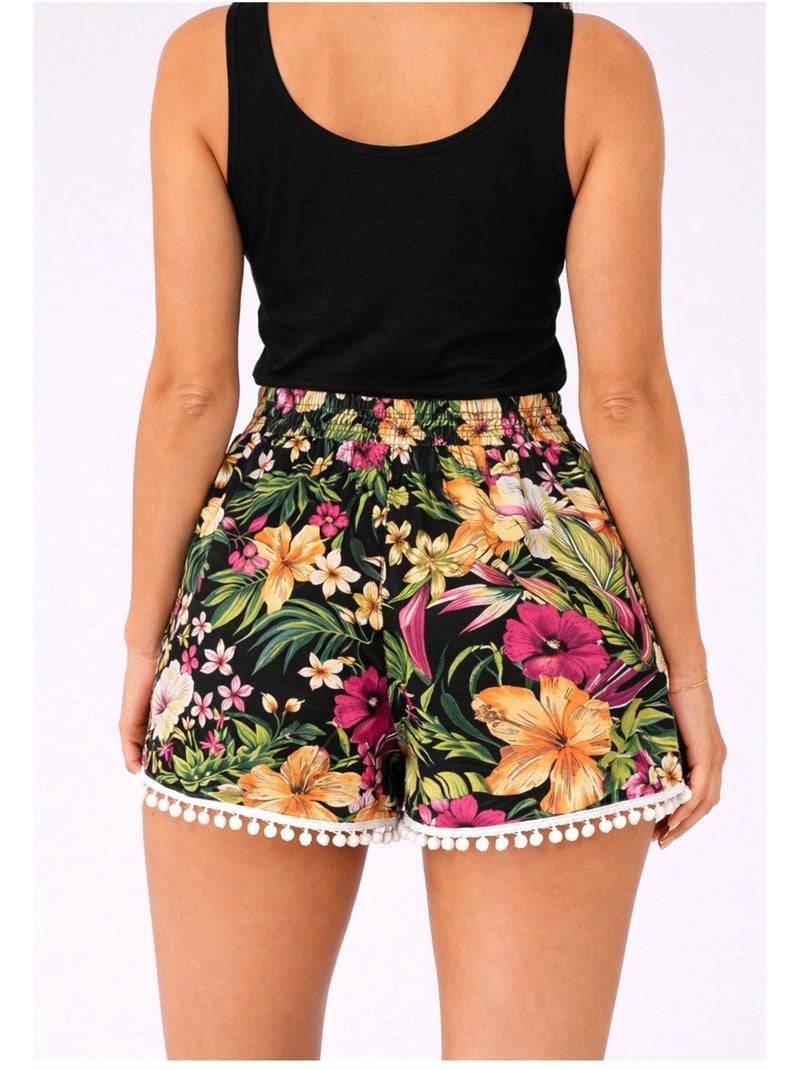 Pantalones cortos fluidos de algodón Kebello Negro Negro - Kiabi