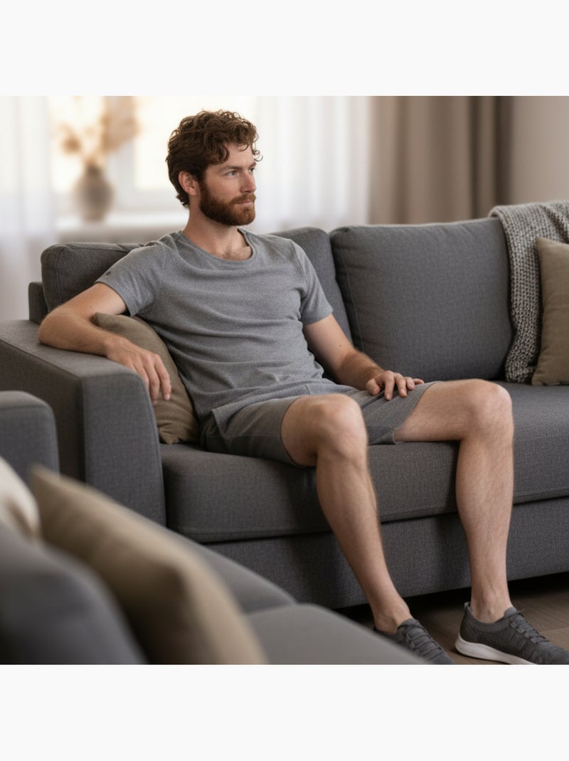 Pantalones cortos homewear hombre Isotoner Gris jaspeado - Kiabi