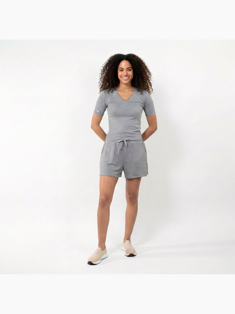 Pantalones cortos homewear mujer Isotoner Gris jaspeado - Kiabi