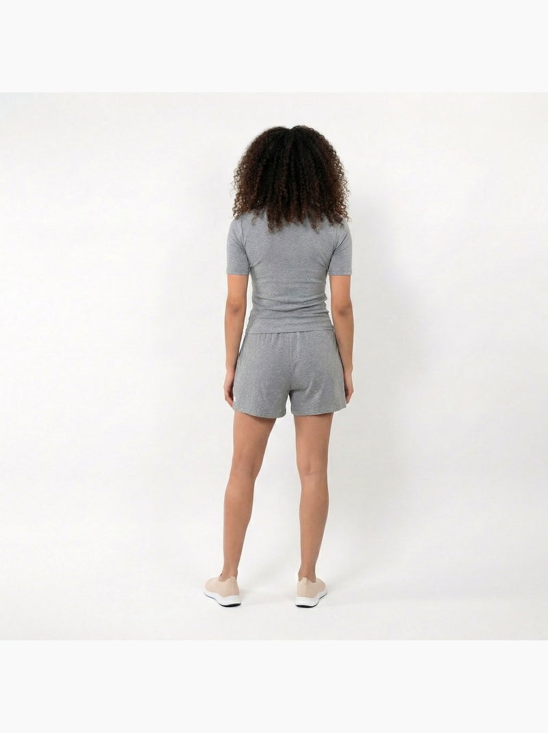 Pantalones cortos homewear mujer Isotoner Gris jaspeado - Kiabi