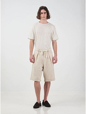 Pantalones cortos largos relajados de algodón para hombre giesto