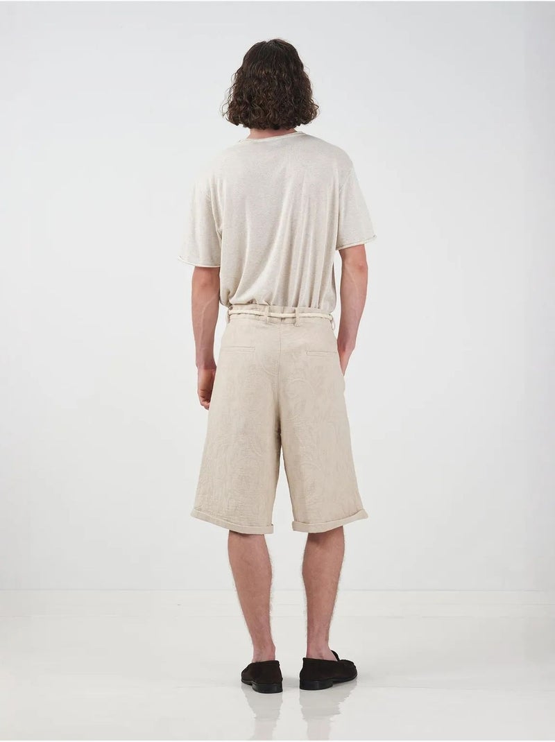 Pantalones cortos largos relajados de algodón para hombre giesto Beige arcilla - Kiabi