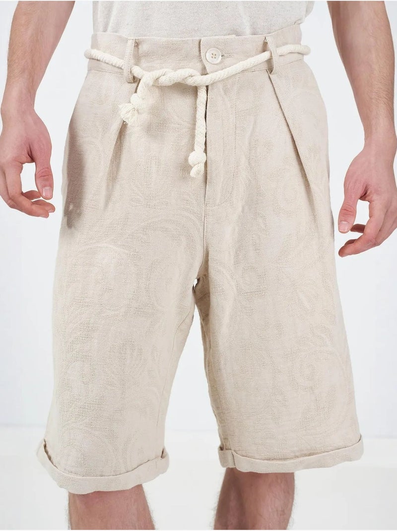 Pantalones cortos largos relajados de algodón para hombre giesto Beige arcilla - Kiabi