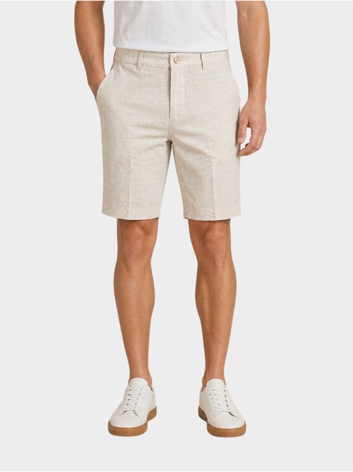 Pantalones cortos lisos de algodón, lino y poliéster. - Kiabi