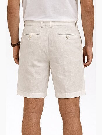 Pantalones cortos lisos de algodón, lino y poliéster.