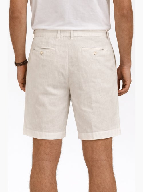 Pantalones cortos lisos de algodón, lino y poliéster. - Kiabi
