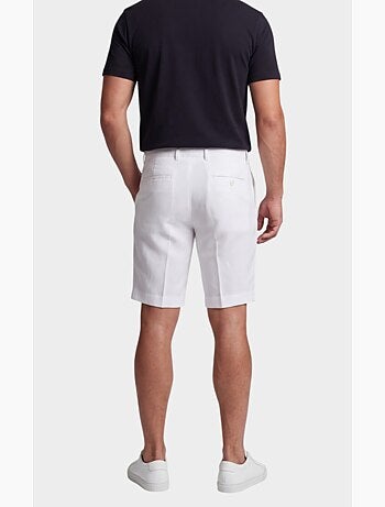 Pantalones cortos lisos de algodón, lino y poliéster.