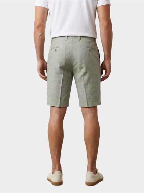 Pantalones cortos lisos de algodón, lino y poliéster. - Kiabi