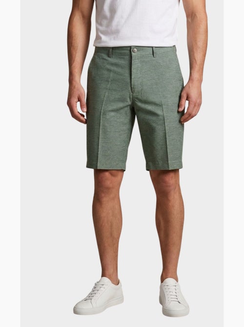 Pantalones cortos lisos de algodón, lino y poliéster. - Kiabi