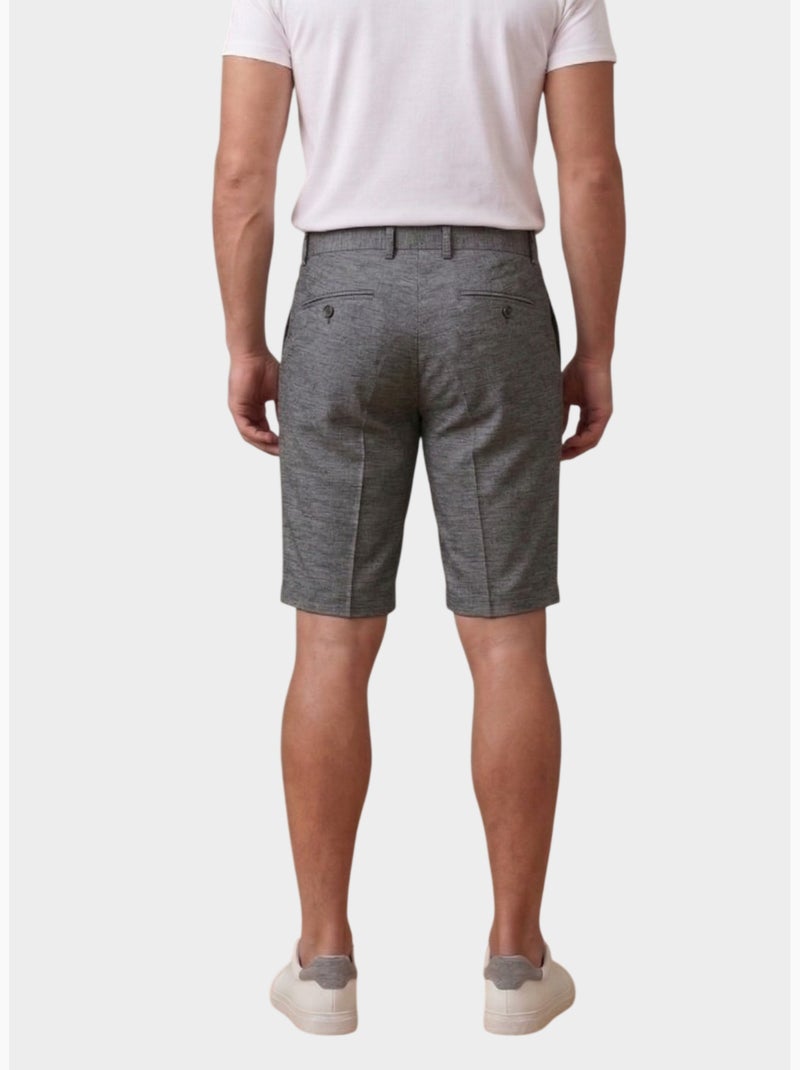 Pantalones cortos lisos de algodón, lino y poliéster. Gris antracita - Kiabi