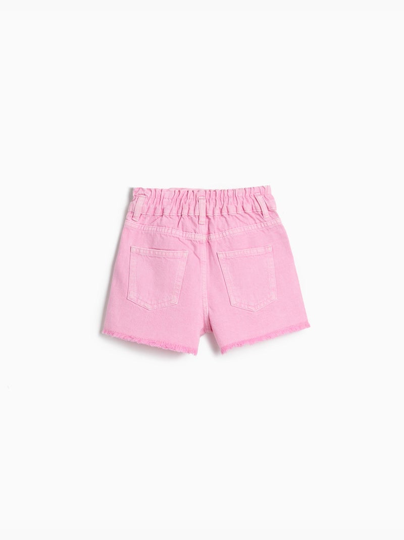 Pantalones cortos paperbag de denim, MO Fashion Rosa - Kiabi