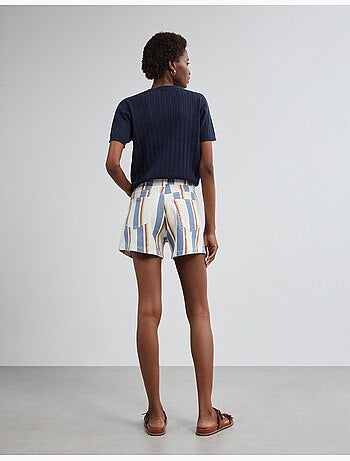Pantalones cortos vaqueros de rayas, mo fashion