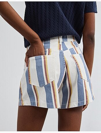 Pantalones cortos vaqueros de rayas, mo fashion