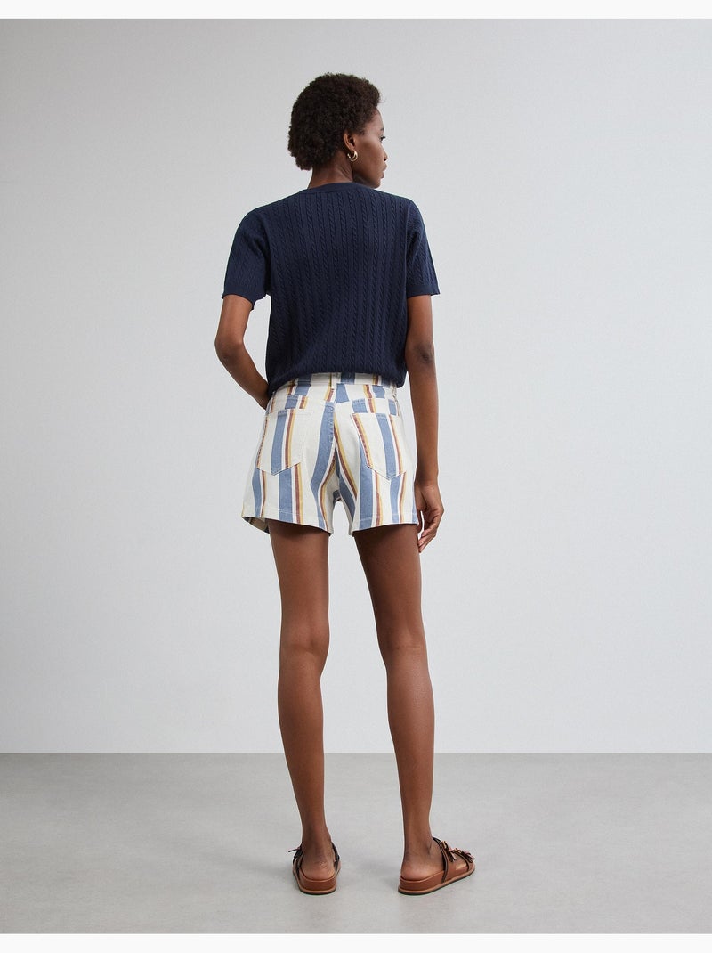 Pantalones cortos vaqueros de rayas, mo fashion Azul - Kiabi