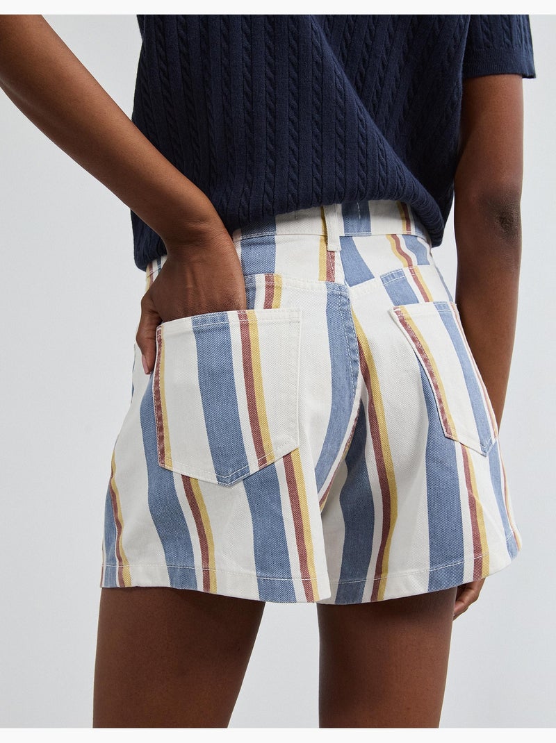 Pantalones cortos vaqueros de rayas, mo fashion Azul - Kiabi