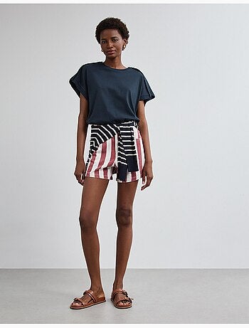 Pantalones cortos vaqueros de rayas, mo fashion