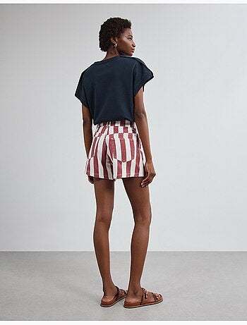 Pantalones cortos vaqueros de rayas, mo fashion