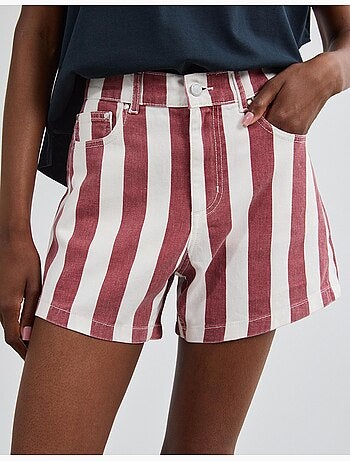 Pantalones cortos vaqueros de rayas, mo fashion