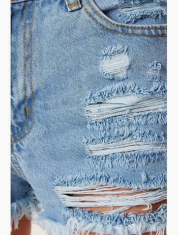 Pantalones cortos vaqueros desgastados de talle alto de istanbul