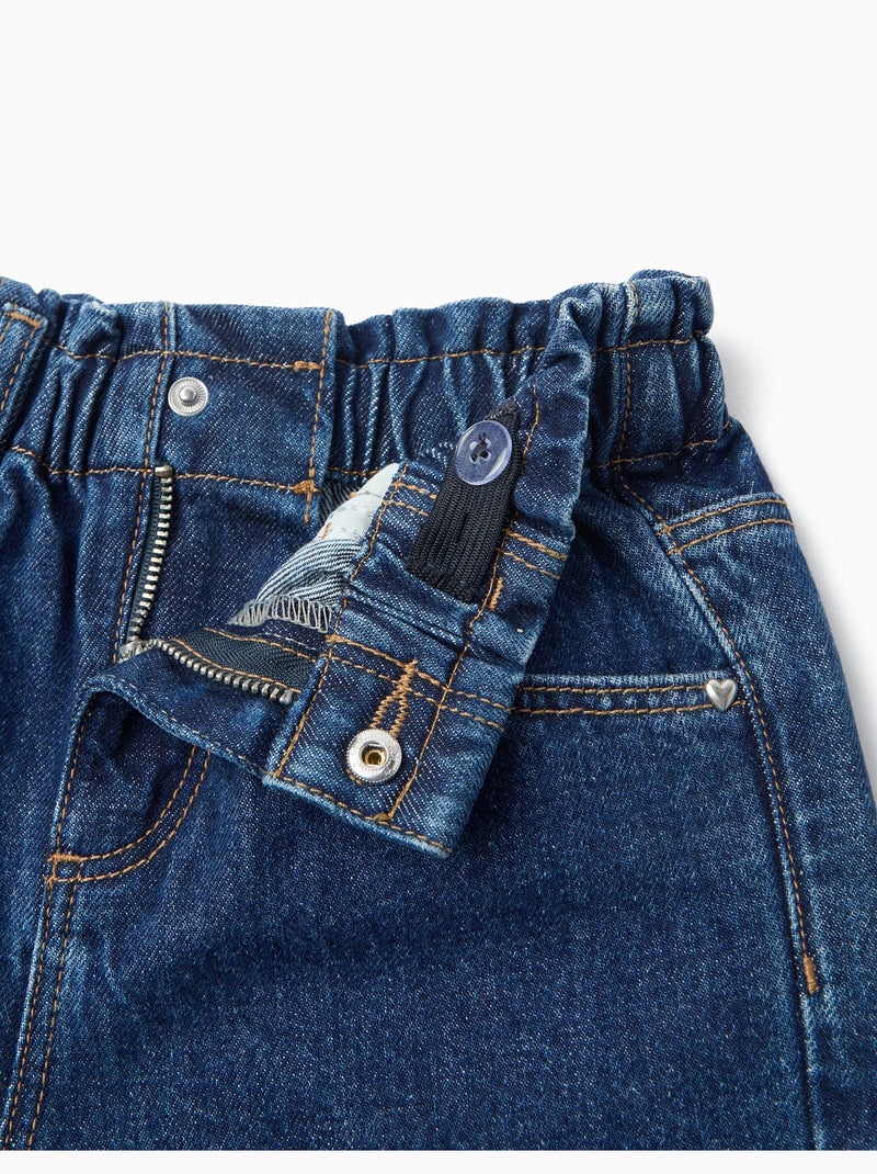 Pantalones cortos vaqueros tipo bolsa de papel, mo fashion Azul - Kiabi