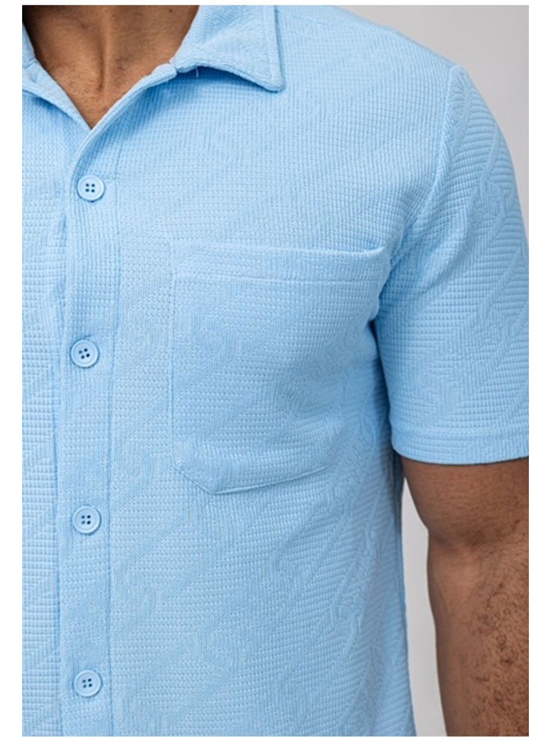 Pantalones cortos,Conjunto de camisa Kebello Azul cielo - Kiabi