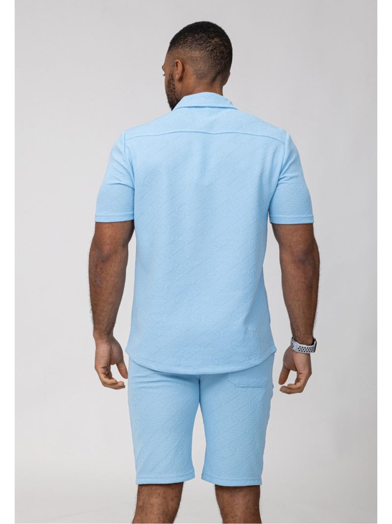 Pantalones cortos,Conjunto de camisa Kebello Azul cielo - Kiabi