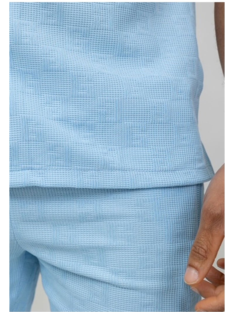Pantalones cortos,Conjunto de camisa Kebello Azul cielo - Kiabi