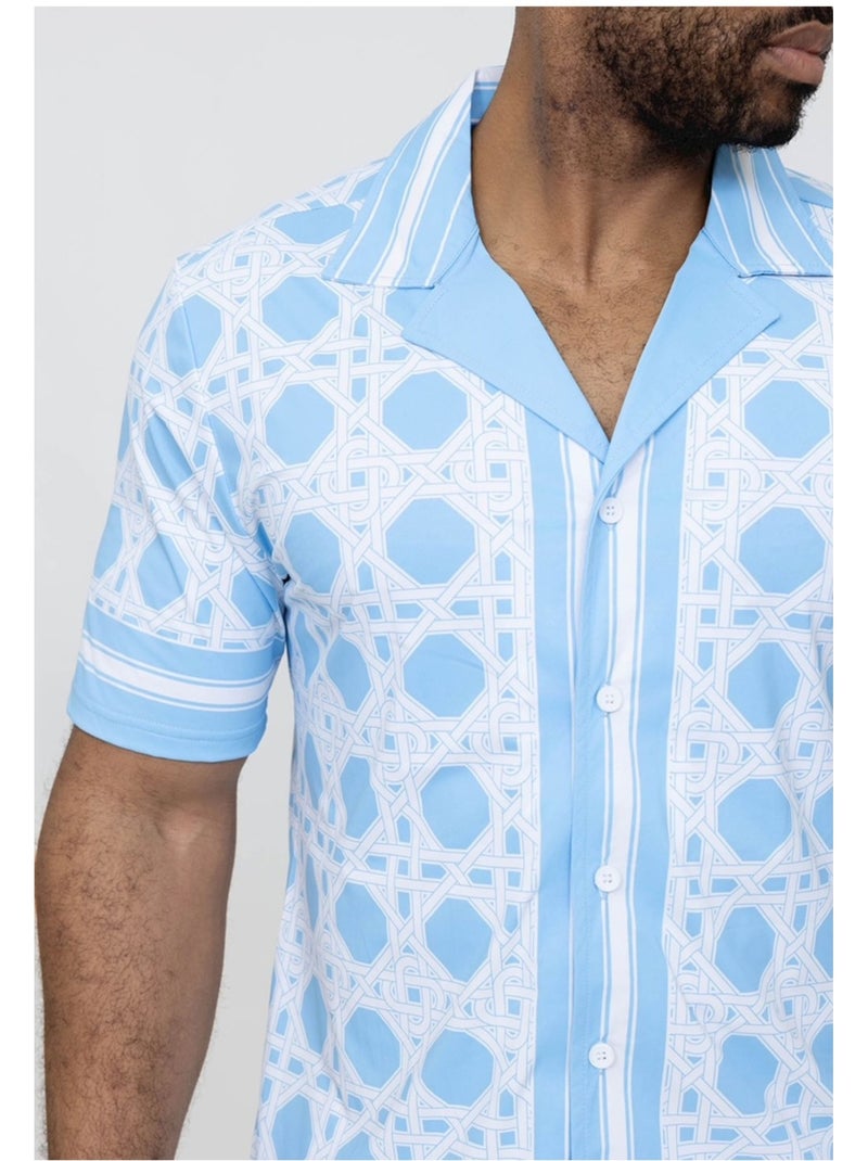 Pantalones cortos,Conjunto de camisa Kebello Azul cielo - Kiabi