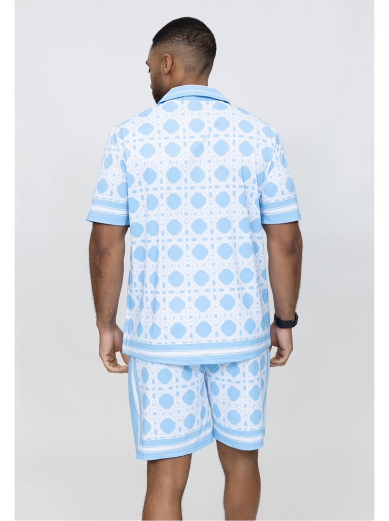 Pantalones cortos,Conjunto de camisa Kebello Azul cielo - Kiabi