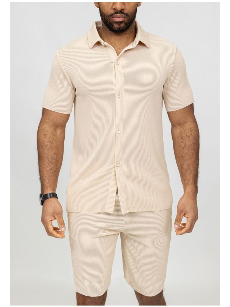 Pantalones cortos,Conjunto de camisa Kebello Beige - Kiabi
