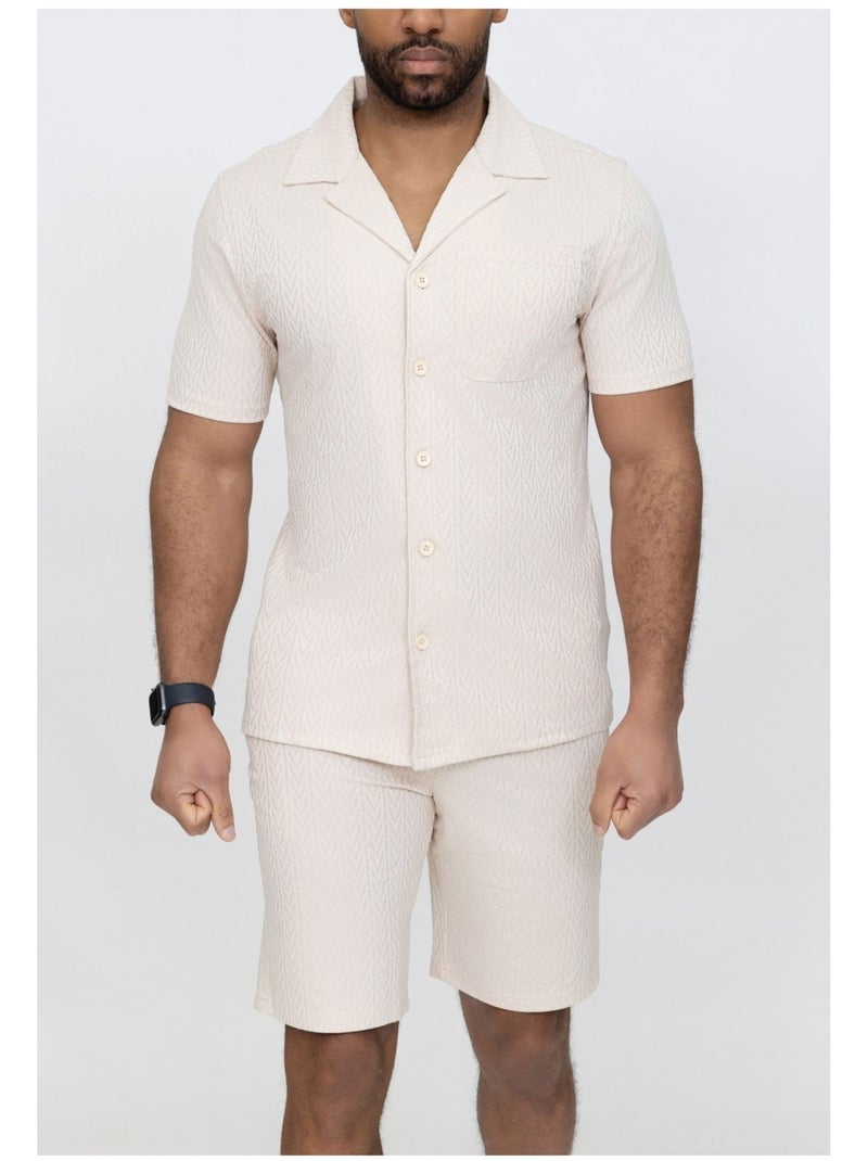 Pantalones cortos,Conjunto de camisa Kebello Beige - Kiabi