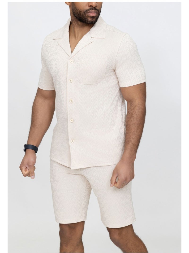 Pantalones cortos,Conjunto de camisa Kebello Beige - Kiabi