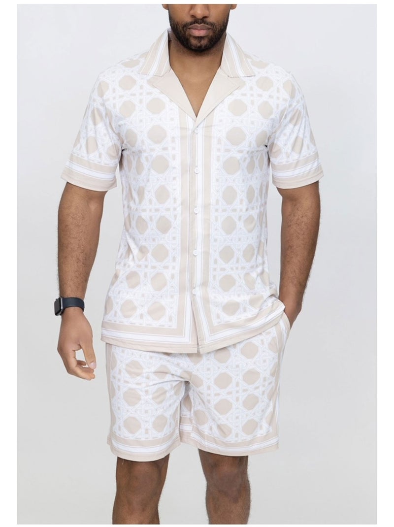 Pantalones cortos,Conjunto de camisa Kebello Beige - Kiabi