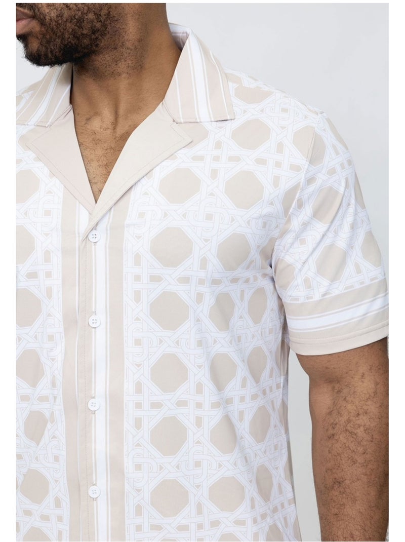 Pantalones cortos,Conjunto de camisa Kebello Beige - Kiabi