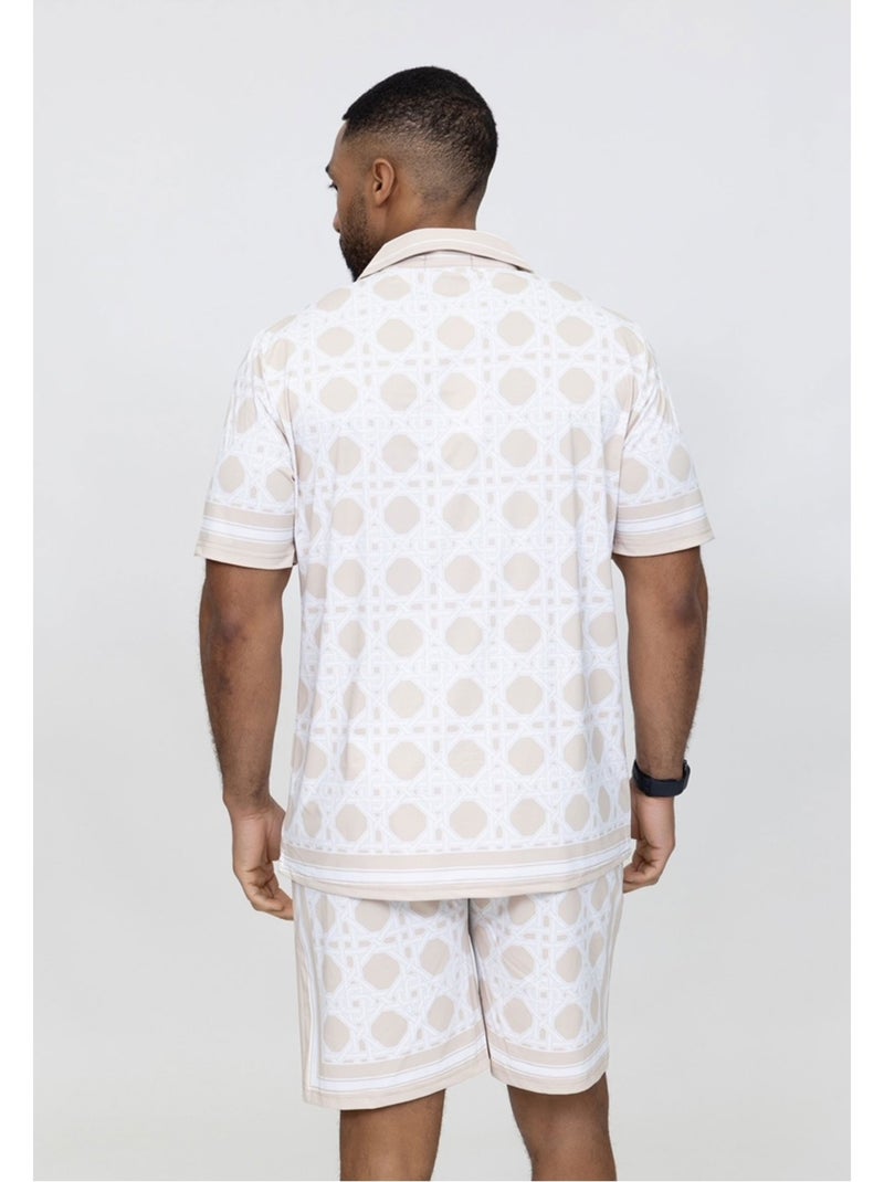 Pantalones cortos,Conjunto de camisa Kebello Beige - Kiabi