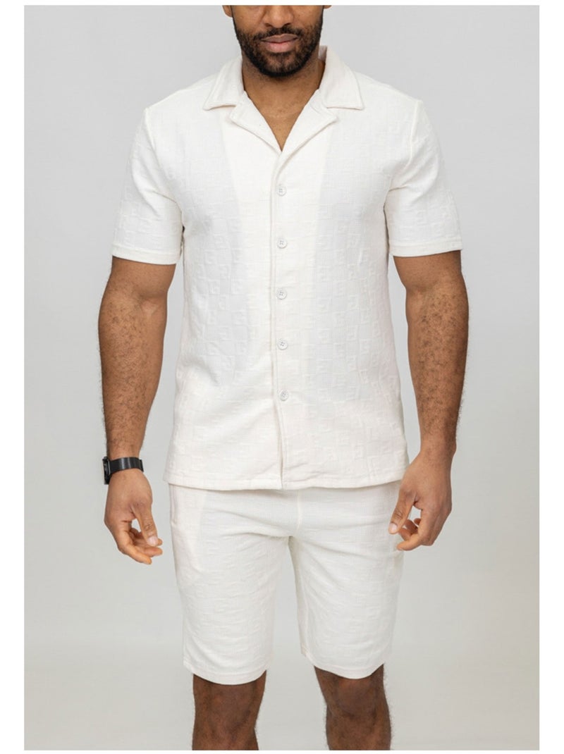 Pantalones cortos,Conjunto de camisa Kebello Blanco - Kiabi